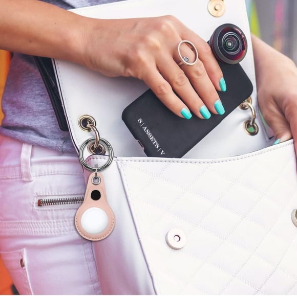 HAYUL Leather Case Compatible with Apple AirTag 2021 Item Finder with Keychain. - Picture 4 of 5